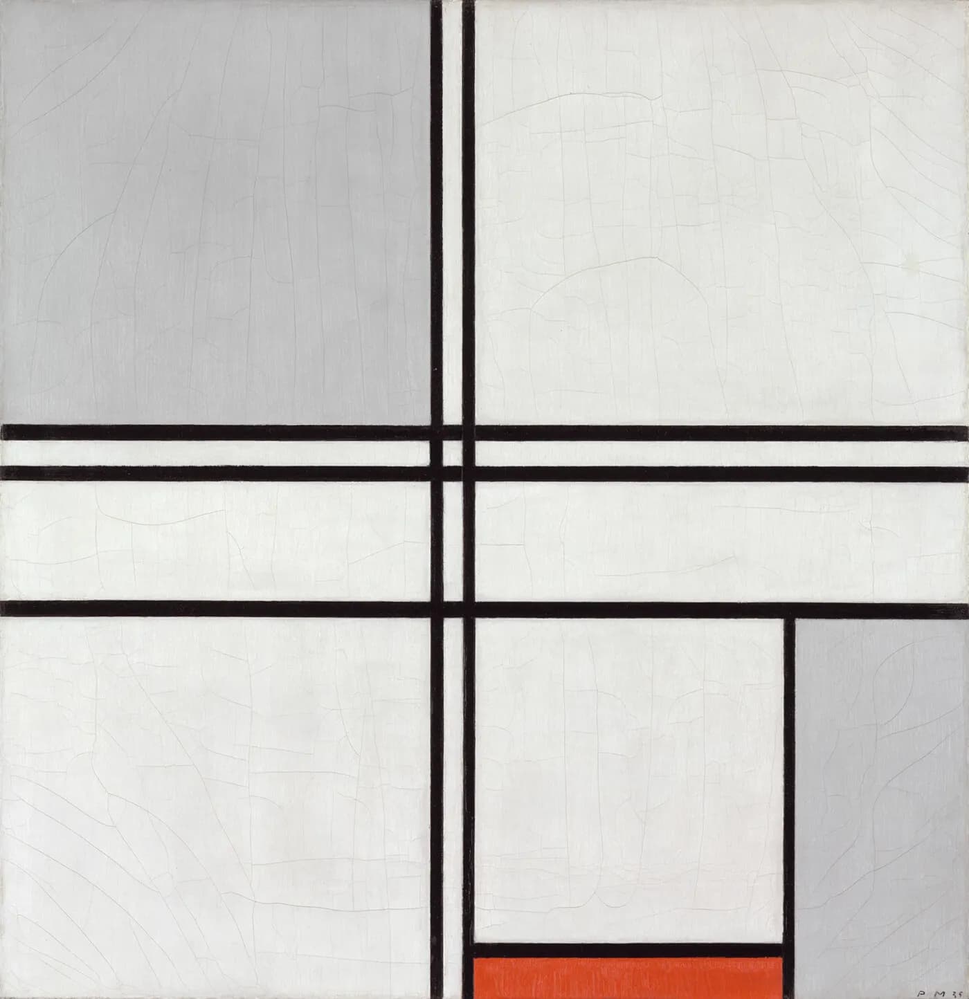 Fine-art print after Composition (No. 1) Gray-Red by Piet Mondrian