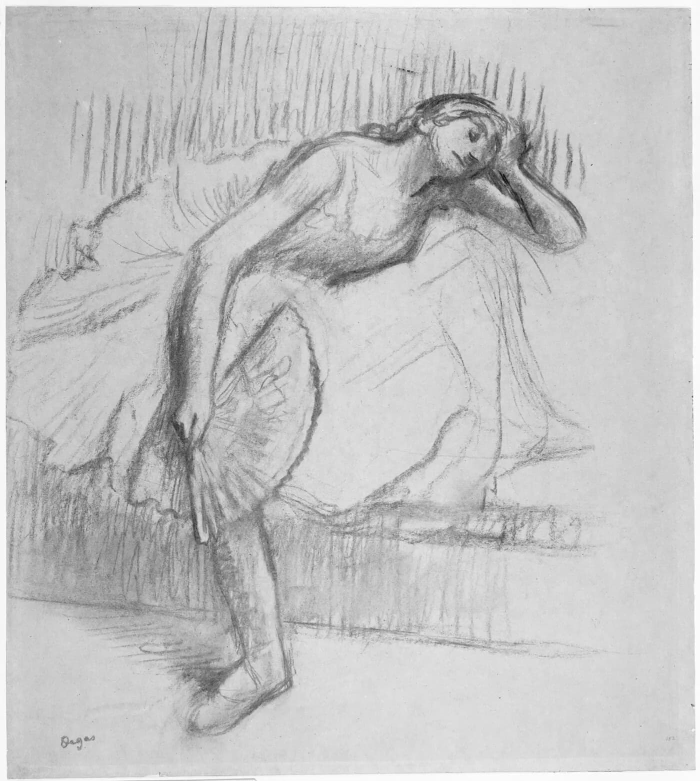 Fine-art print after Dancer Resting with a Fan by Hilaire Germain Edgar Degas
