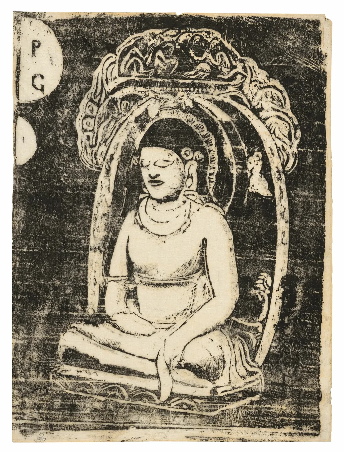 Fine-art print after Buddha, from the Suite of Late Wood-Block Prints by Paul Gauguin