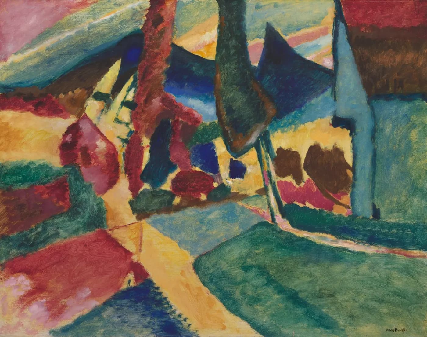 Fine-art print after Landscape with Two Poplars by Vasily Kandinsky